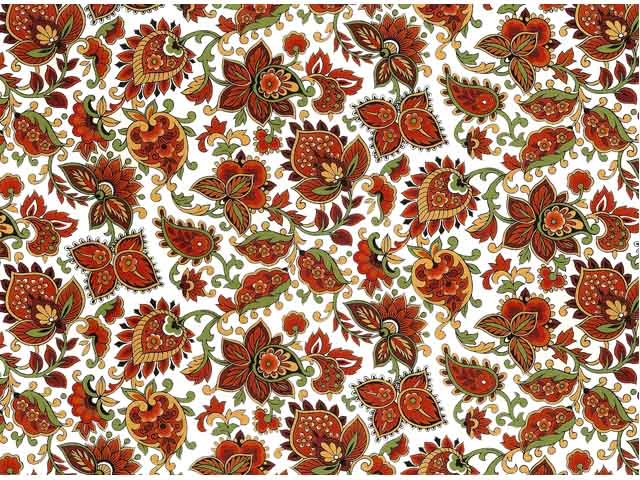 Red Paisley Chintz 200 mm x 200 mm - Click Image to Close